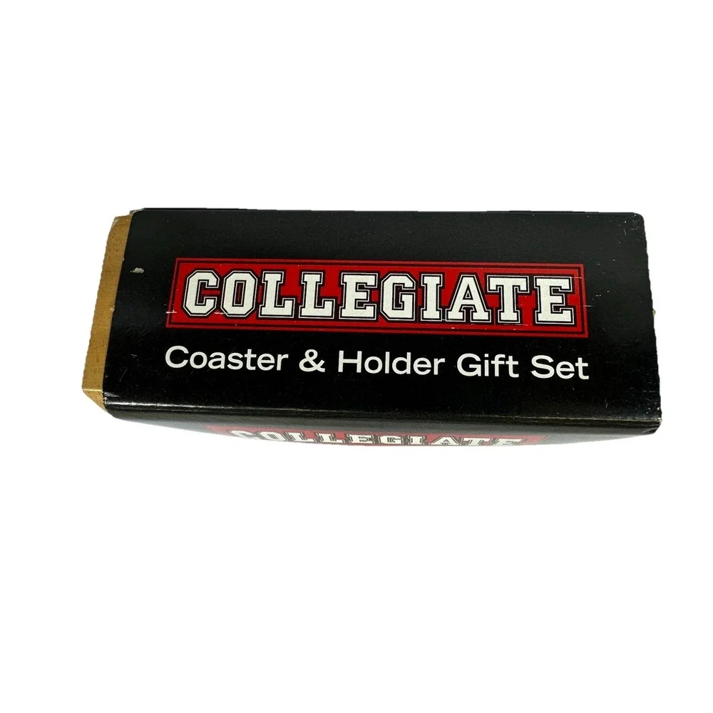 Collegiate Kansas State Wildcats Coasters Absorbent Stoneware Beechwood Holder